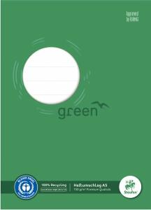 Green Heftschoner, DIN A5, Recycling Papier 150g/qm, grün