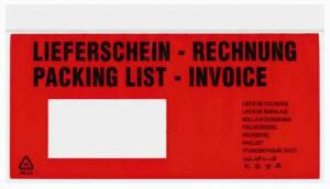 TURA®-Versandtaschen, DIN lang, 240 x 110 + 20 mm, PE-Folie, 55 my, selbstklebend, mit Druck