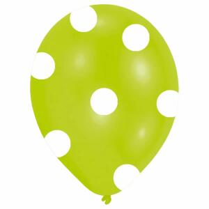 amscan Luftballons Polka Dot grün/weiß Ø27,5cm 6 Stück