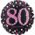amscan Folienballon Sparkling 80 pink/schwarz Ø43cm