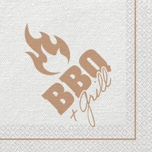 amscan Servietten BBQ Grill Party weiß 33x33cm 16 Stück