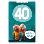Kurt Eulzer Geburtstagskarte 40 Papageien