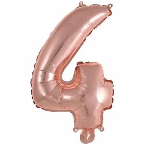 amscan Folienballon Zahl 4 roségold 35cm