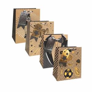 TRÖTSCH Geschenktasche Herren medium Kraftpapier 4fach sortiert