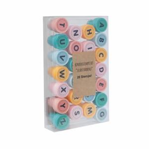 Handmade LULUBUG Kinderstempelset Buchstaben A-Z pastell 26 Stück
