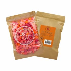 Handmade LULUBUG Pompon Set pink/rosa/orange/lila 500 Stück