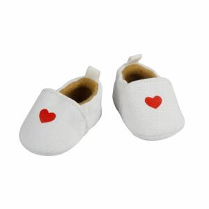 Puppen-Slipper mit Herz grau Größe 38-45cm