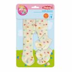 Puppen-Strumpfhose Herz Konfetti mit Söckchen beige...