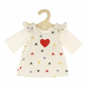 Puppen-Kordkleid Herz-Konfetti mit T-Shirt beige Größe 28-35cm