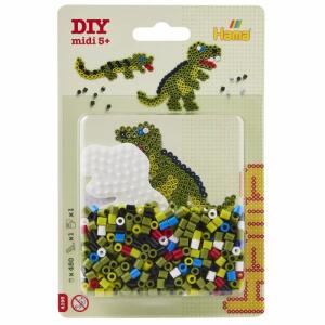 Hama Bügelperlen midi Dino 450 Stück mit Stiftplatte Blister