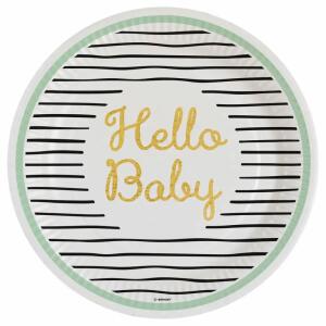 amscan Pappteller Hello Baby Ø23cm 8 Stück