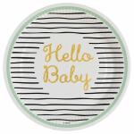amscan Pappteller Hello Baby Ø23cm 8 Stück