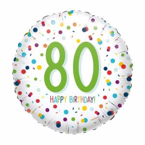 amscan Folienballon Happy Birthday 80 Konfetti rund