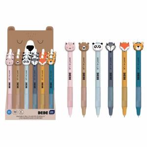InterDRUK Radierbarer Stift mit Topper 6fach sortiert