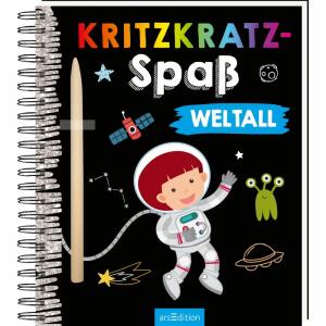 arsEdition Kratzbuch Kritzkratz-Spaß Weltall