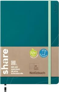 Notizbuch A5 96 Blatt punktkariert 80 g/qm petrol 4057305074089