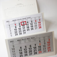 2026 ADINA Viermonatskalender schwarz 92x33cm mit Tagesanzeiger in Blockform
