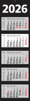 2026 ADINA Fünfmonatskalender schwarz 110x33cm mit...