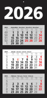2026 ADINA Dreimonatskalender schwarz 70x33cm mit...
