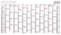 2026 ADINA Plakatkalender 139x79cm 13 Monate gerollt