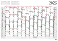 2026 ADINA Plakatkalender 100x70cm 13 Monate gerollt