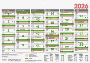 2026 Brunnen Tafelkalender A5 quer