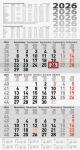 2026 Brunnen 3-Monatskalender grau 300×560 mm...