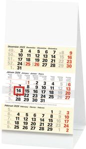 2026 Brunnen 3-Monats-Tischkalender 100×120 mm weiß/hellgelb