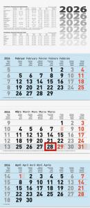2026 Brunnen 3-Monatskalender blau 320×740 mm