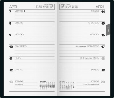 2026 Brunnen Taschenkalender 758 A6 braun