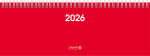 2026 Brunnen Querterminbuch 772 297×105 mm rot