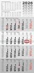 2026 Rido 4-Monatskalender grau 300×630 mm