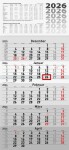 2026 Rido 5-Monatskalender grau 300×630 mm