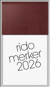 2026 Rido Vormerkbuch Merker 108×201 mm dunkelrot
