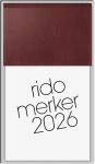 2026 Rido Vormerkbuch Merker 108×201 mm dunkelrot