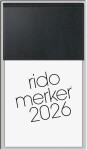 2026 Rido Vormerkbuch Merker 108×201 mm sw