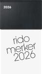 2026 Rido Vormerkbuch Merker 108×201 mm sw