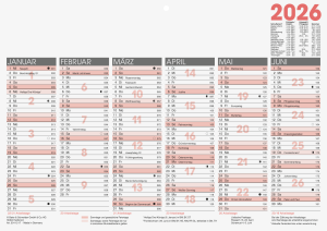 2026 Glocken Tafelkalender A4 quer