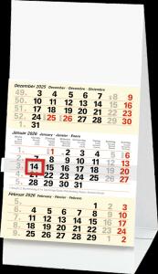 2026 Glocken Dreimonats-Tischkalender 9,7x19cm