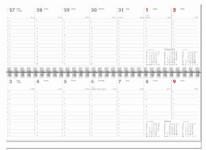 2026 ADINA Tischquerkalender 1W/1S mintgrün Kartondeckel Tischkalender 30x10cm