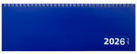 2026 ADINA Tischquerkalender 1W2S  blau Kartondeckel Schreibtischkalender Tischkalender 30x10cm