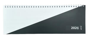2026 ADINA Tischquerkalender 1W2S schwarzweiss Kartondeckel Tischkalender 30x10cm