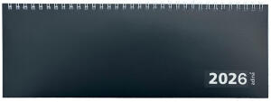 2026 ADINA Tischquerkalender 1W2S schwarz Kartondeckel Tischkalender 30x10cm