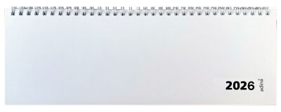 2026 ADINA Tischquerkalender 1W2S weiss Kartondeckel Schreibtischkalender Tischkalender 30x10cm