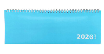 2026 ADINA Tischquerkalender 1W2S hellblau Kartondeckel Schreibtischkalender Tischkalender 30x10cm