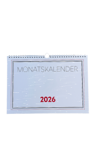 2026 ADINA Monatskalender A4quer 1S/1Monat mit Ringbindung Aufhängung
