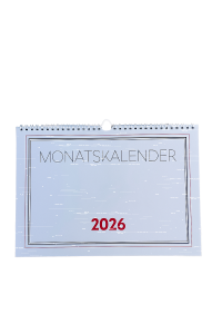 2026 ADINA Monatskalender A4quer 1S/1Monat mit Ringbindung und Wandaufhängung