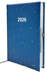 2026 ADINA Buchkalender Chefplaner A5 blau-metallic 1 Tag...
