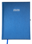 2026 ADINA Buchkalender Chefplaner A5 blau-metallic 1 Tag...