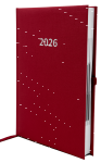 2026 ADINA Buchkalender Chefplaner A5 rot-metallic 1 Tag...